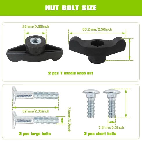Replacement Wing Knob & T-Bolt Set – Hard Plastic & Galvanized Iron, Fits for Most Mower & Snow Blower Models by BLUE ELF in Saudi Arabia