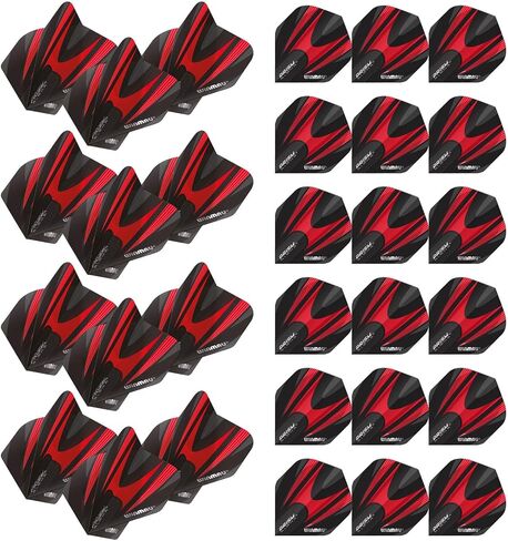 Winmau Prism Alpha Black & Red Extra Thick Dart Flights - 10 Sets per Pack (30 Dart Flights in Total) in Kuwait