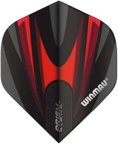 Winmau Prism Alpha Black & Red Extra Thick Dart Flights - 10 Sets per Pack (30 Dart Flights in Total) in Kuwait