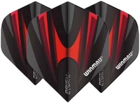 Winmau Prism Alpha Black & Red Extra Thick Dart Flights - 10 Sets per Pack (30 Dart Flights in Total) in Kuwait