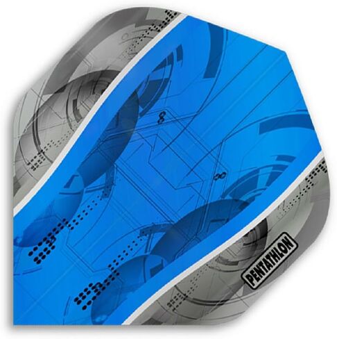 لعبة رمي السهام الأمريكية 3 مجموعات (9 رحلات جوية) Pentathlon Blue Silver Edge Standard Dart Flights - Ex-Tough (100 ميكرون) - Ex-Tough in Kuwait