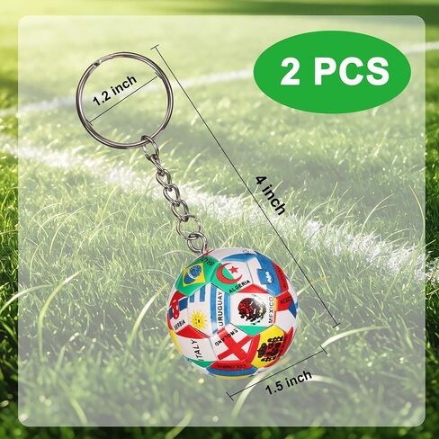 World Cup Soccer Keychain National Flags Football Key Ring Sports Souvenir & Backpack Accessory for 2026 Football Fans in Kuwait