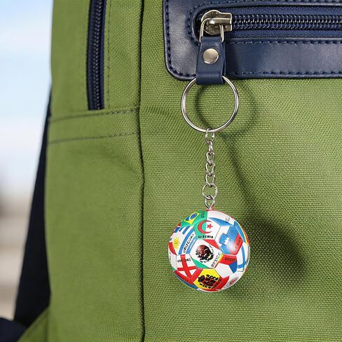 World Cup Soccer Keychain National Flags Football Key Ring Sports Souvenir & Backpack Accessory for 2026 Football Fans in Kuwait