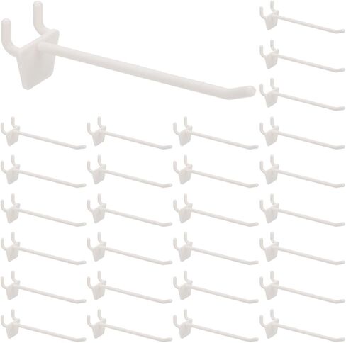 خطافات Pegboard من PATIKIL، (3 بوصة، أبيض حليبي، تناسب 1/4 بوصة Pegboard) (25 قطعة)، منظم تخزين حائطي من بلاستيك ABS، مناسب لـ - المرآب/المكتب/المنزل/المتجر in Kuwait