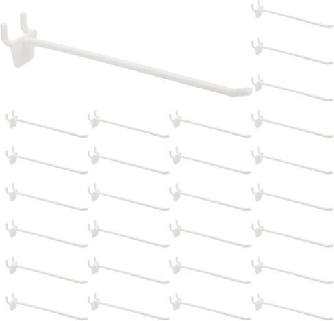 خطافات Pegboard من PATIKIL، (3 بوصة، أبيض حليبي، تناسب 1/4 بوصة Pegboard) (25 قطعة)، منظم تخزين حائطي من بلاستيك ABS، مناسب لـ - المرآب/المكتب/المنزل/المتجر in Kuwait
