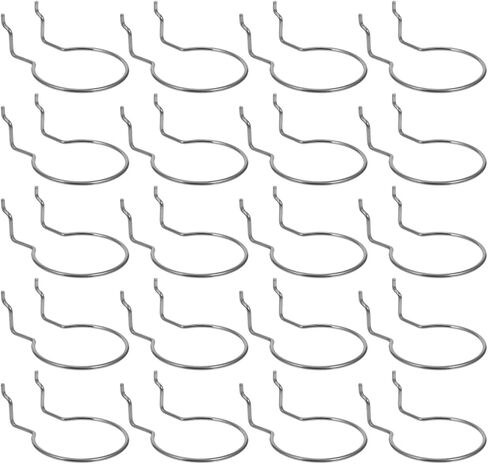 Ipetboom 20pcs الفولاذ المقاوم للصدأ Pegboard السنانير سلك مزدوج الثقيلة السنانير فائدة لأدوات التعليق والملحقات سهلة التركيب الوتد حلقات حامل الكأس لورشة العمل المرآب مكتب in Kuwait