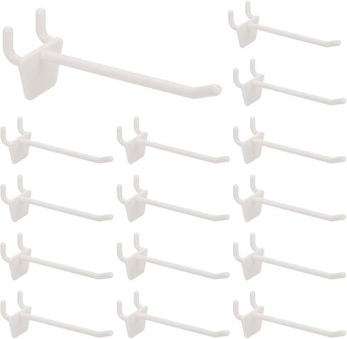 خطافات Pegboard من PATIKIL، (3 بوصة، أبيض حليبي، تناسب 1/4 بوصة Pegboard) (25 قطعة)، منظم تخزين حائطي من بلاستيك ABS، مناسب لـ - المرآب/المكتب/المنزل/المتجر in Kuwait