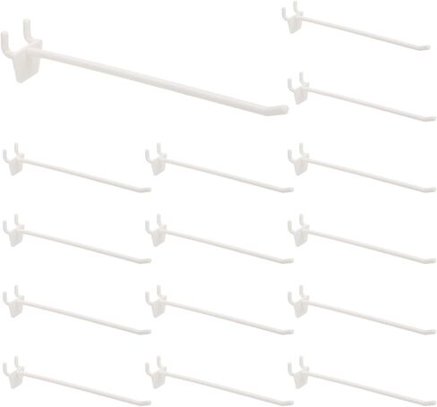 خطافات Pegboard من PATIKIL، (3 بوصة، أبيض حليبي، تناسب 1/4 بوصة Pegboard) (25 قطعة)، منظم تخزين حائطي من بلاستيك ABS، مناسب لـ - المرآب/المكتب/المنزل/المتجر in Kuwait