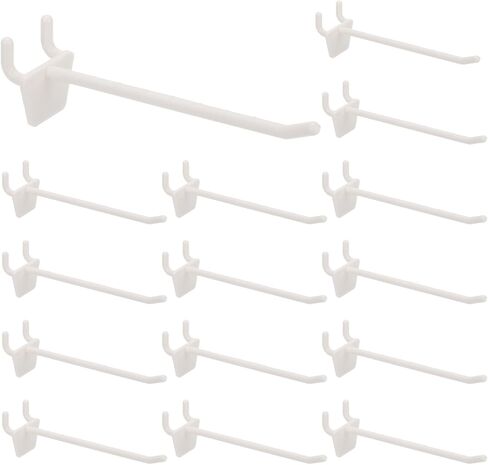 خطافات Pegboard من PATIKIL، (3 بوصة، أبيض حليبي، تناسب 1/4 بوصة Pegboard) (25 قطعة)، منظم تخزين حائطي من بلاستيك ABS، مناسب لـ - المرآب/المكتب/المنزل/المتجر in Kuwait