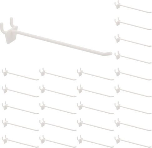 خطافات Pegboard من PATIKIL، (3 بوصة، أبيض حليبي، تناسب 1/4 بوصة Pegboard) (25 قطعة)، منظم تخزين حائطي من بلاستيك ABS، مناسب لـ - المرآب/المكتب/المنزل/المتجر in Kuwait