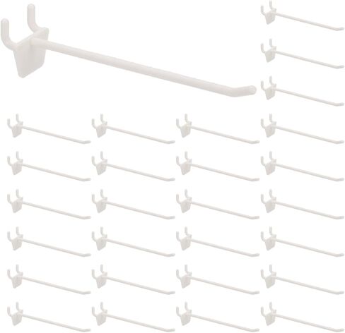 خطافات Pegboard من PATIKIL، (3 بوصة، أبيض حليبي، تناسب 1/4 بوصة Pegboard) (25 قطعة)، منظم تخزين حائطي من بلاستيك ABS، مناسب لـ - المرآب/المكتب/المنزل/المتجر in Kuwait