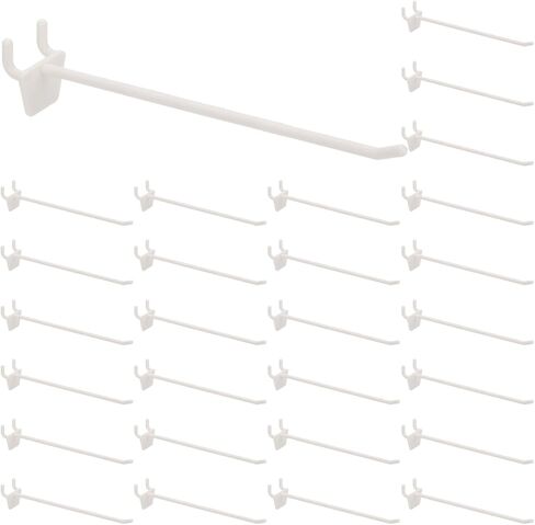 خطافات Pegboard من PATIKIL، (3 بوصة، أبيض حليبي، تناسب 1/4 بوصة Pegboard) (25 قطعة)، منظم تخزين حائطي من بلاستيك ABS، مناسب لـ - المرآب/المكتب/المنزل/المتجر in Kuwait