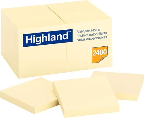 Highland Sticky Notes, 3 x 3 Inches, Yellow, 24 Pack (6549-24) in Kuwait