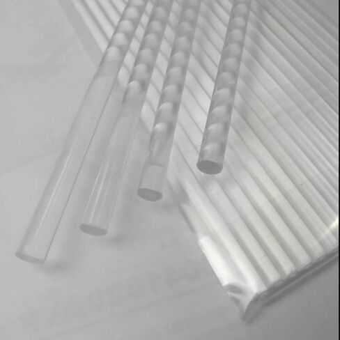 25pcs Heavy Duty Dia 6mm x 8" Clear Acrylic Rods Acrylic Sticks, Round, Transparent, Standard Tolerance, Solid for DIY Projects (8" Clear Solid) in Kuwait
