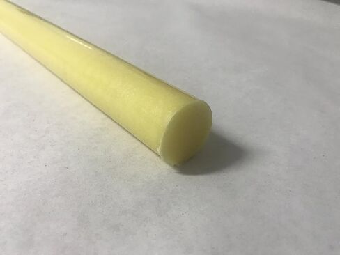 Nylon 6/6 Plastic Round Rod 1" Diameter, 12" Length - Yellow Color in Kuwait