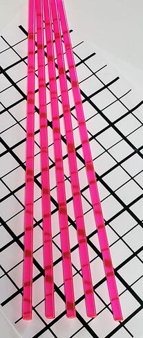 5 Pcs 1/4" Diameter x 12" Inch Long Color Pink Clear Translucent Fluorescent Acrylic Plexiglass Rods - .25 Dia - 6.35mm in Saudi Arabia
