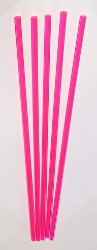 5 Pcs 1/4" Diameter x 12" Inch Long Color Pink Clear Translucent Fluorescent Acrylic Plexiglass Rods - .25 Dia - 6.35mm in Saudi Arabia