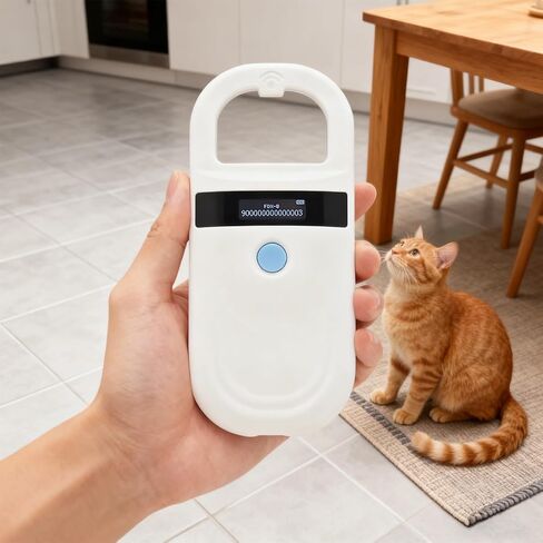 ماسح ضوئي دقيق للحيوانات الأليفة، قارئ معرف الحيوان العالمي، جهاز محمول RFID 134.2 كيلو هرتز، مسافة قراءة 0-5.9 بوصة، شاشة OLED، يعمل مع EMID FDX-B (ISO11784/85) لتحديد هوية الحيوانات الأليفة in Kuwait