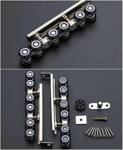 2Pcs Door Wheels Roller 12 Wheel Hangers Cold Rolled Steel Sliding Door Closet Mute Kit in Saudi Arabia