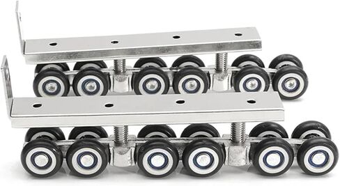 2Pcs Door Wheels Roller 12 Wheel Hangers Cold Rolled Steel Sliding Door Closet Mute Kit in Saudi Arabia