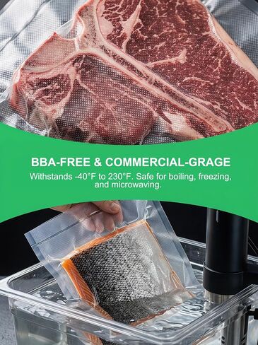 15 Inch Vacuum Sealer Bags, 2 Rolls 15" x 50' Extra Wide Commercial Grade Vacuum Seal bags for Food Storage, Heavy Duty BPA Free Puncture Resistant for Brisket, Sous Vide & Meal Prep in Kuwait