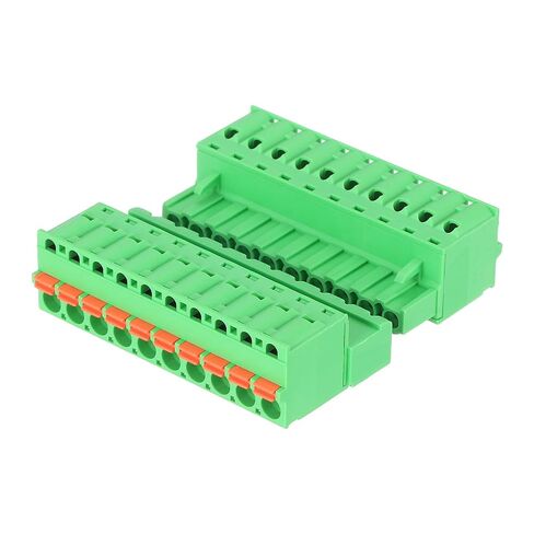 MECCANIXITY 2 Set 5.08 mm 0.2" Pitch Terminal Block, 4 Vertical Pin Spring PCB Mount Terminal Block Pluggable Male & Female Circuit Board Connector 300V 10A for 24-14AWG in Kuwait