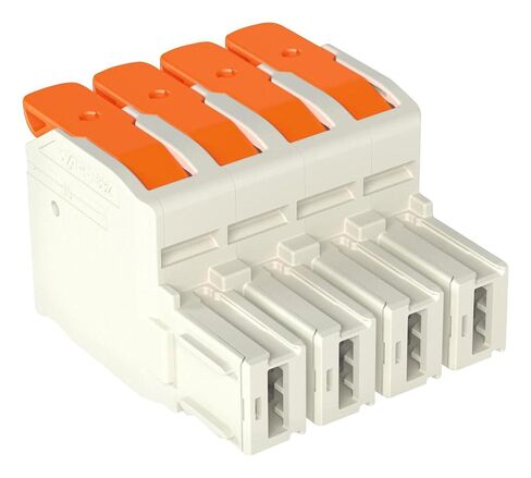 WAGO - 832-1104 - كتلة طرفية قابلة للتوصيل، 10.16 مم، 4 أوضاع، 18 AWG، 4 AWG، 16 مم²، قفل بالضغط in Kuwait
