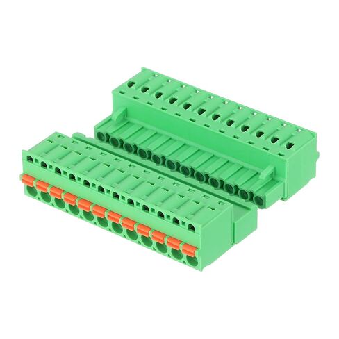 MECCANIXITY 2 Set 5.08 mm 0.2" Pitch Terminal Block, 4 Vertical Pin Spring PCB Mount Terminal Block Pluggable Male & Female Circuit Board Connector 300V 10A for 24-14AWG in Kuwait