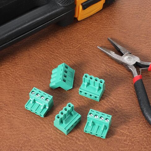 5 قطعة كتلة طرفية، 4 دبوس أخضر PCB جبل موصل طرفي ذكر وأنثى PCB زاوية برغي محطات كتلة موصل التوصيل للإلكترونيات in Kuwait