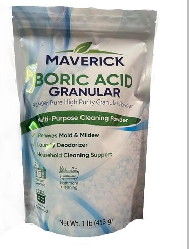 Boric Acid Powder, 1lb, 99.9% Fine Powder | Multipurpose Powder for Kitchen, Sink, Laundry Applications, Made in USA in Kuwait