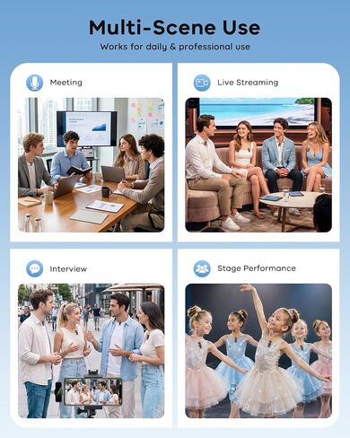 4 قطع من ميكروفونات Lavalier اللاسلكية الصغيرة لأجهزة iPhone وAndroid iPad | تقليل الضوضاء وشاشة LED رقمية، ميكروفون صغير مغناطيسي لتسجيل الفيديو ومدونات الفيديو على YouTube ومقابلة بودكاست in Kuwait