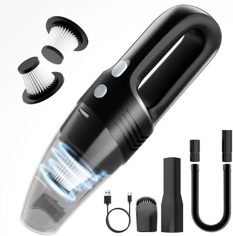 Handheld Vacuum Cordless Car Vacuum Cleaner 11000PA High Power Portable 1.4lbs Lightweight Rechargeable with 2 Filter Multi-Nozzles for Home Office Dust in Kuwait