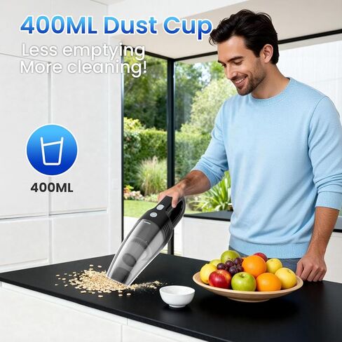Handheld Vacuum Cordless Car Vacuum Cleaner 11000PA High Power Portable 1.4lbs Lightweight Rechargeable with 2 Filter Multi-Nozzles for Home Office Dust in Kuwait