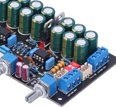 Tone Board A1 Preamp Amplifier Parts with Magnification Switch, PCB, AC 12V - 18V - Dust - Proof Potentiometer, Op Amp Upgradeable, High Stability for Audio Enthusiasts in Saudi Arabia