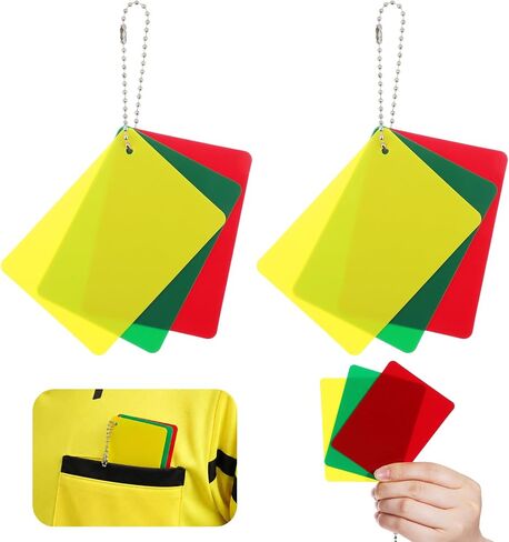 6Pcs Soccer Referee Penalty Cards, Professional Referee Cards | Soccer Referees Card Warning Ejection Delay Green Red and Yellow Card for Sports Game Officials Kit , Referees Accessories in Kuwait