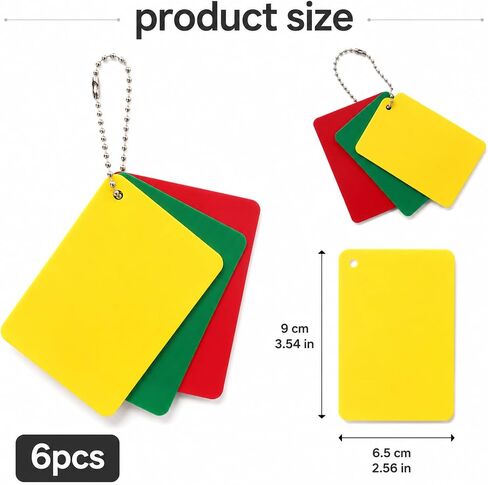 6Pcs Soccer Referee Penalty Cards, Professional Referee Cards | Soccer Referees Card Warning Ejection Delay Green Red and Yellow Card for Sports Game Officials Kit , Referees Accessories in Kuwait