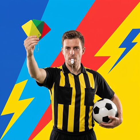 6Pcs Soccer Referee Penalty Cards, Professional Referee Cards | Soccer Referees Card Warning Ejection Delay Green Red and Yellow Card for Sports Game Officials Kit , Referees Accessories in Kuwait