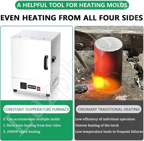 2000w Electric Ceramic Laboratory Muffle Furnace, Electric Kiln for Pottery at Home 1150℃ Metal Melting Furnace, for Dentistry, Ceramic Works, Jewelry Treatment in Kuwait