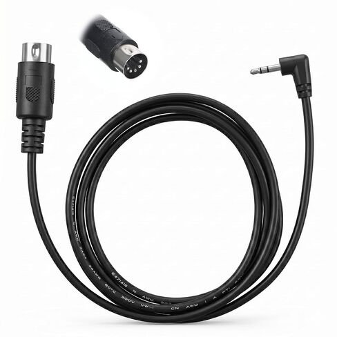 كابلات متوسطة 3.5 ملم، كابل بطول 1.5 متر/59 بوصة من النوع A TRS 3.5 ملم إلى MIDI 5 Pin Din مع مقابس صغيرة جدًا TRS إلى سلك كابل MIDIJack 5 دبوس متعدد الاتجاهات لمزامنة لوحات المفاتيح DAWs in Kuwait