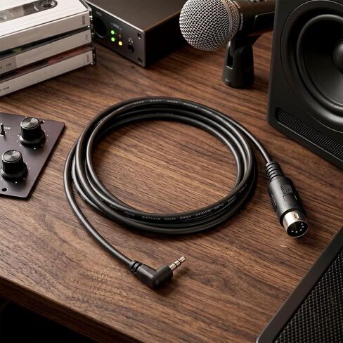 كابلات متوسطة 3.5 ملم، كابل بطول 1.5 متر/59 بوصة من النوع A TRS 3.5 ملم إلى MIDI 5 Pin Din مع مقابس صغيرة جدًا TRS إلى سلك كابل MIDIJack 5 دبوس متعدد الاتجاهات لمزامنة لوحات المفاتيح DAWs in Kuwait