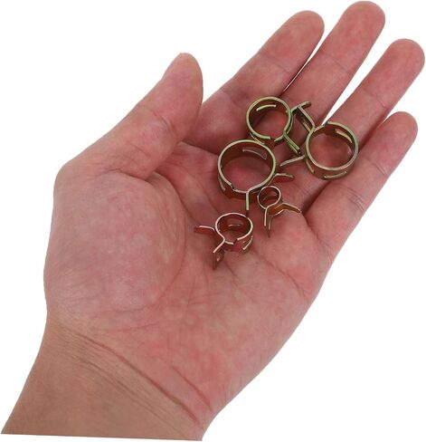 SHINEOFI Spring Band Hose Clamps with Colored Zinc Coating, Inner Diameter 7/9/10/11/14/16/18mm 70pcs Made of Carbon Steel Wide Compatibility and Leak Prevention for Automotive in Kuwait