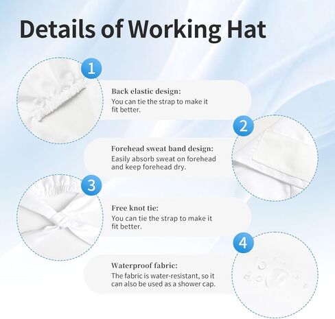 Working Cap with Sweatband Adjustable Cleaning Work Hat Scrub Cap for Women Men Tie Back Hat Nurse Surgical Caps (Tablet Pill, One Size) in Kuwait