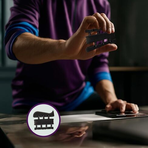 مجموعة تقوية قبضة اليد - مدرب قبضة قابل للتعديل مع ممتد للأصابع، حلقة تمرين وكرة تدليك لتقوية الساعد والمعصم واليد in Kuwait