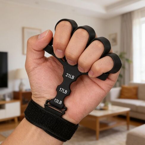 Silicone Finger Strengthener & Wrist Exerciser, 3 Levels Grip Strength Trainer for Basketball Shooting, Guitar, Climbing in Kuwait