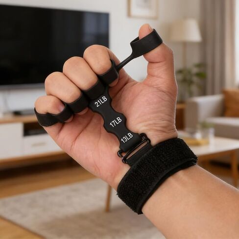 Silicone Finger Strengthener & Wrist Exerciser, 3 Levels Grip Strength Trainer for Basketball Shooting, Guitar, Climbing in Kuwait