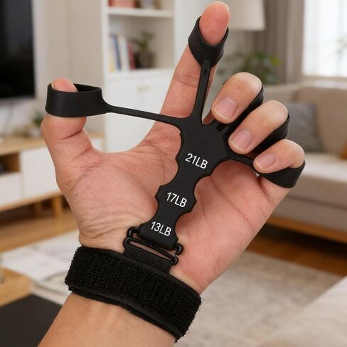 Silicone Finger Strengthener & Wrist Exerciser, 3 Levels Grip Strength Trainer for Basketball Shooting, Guitar, Climbing in Kuwait