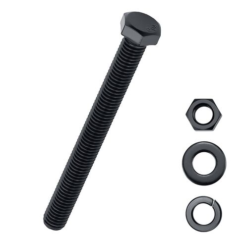 1/2-13 x 4-1/2" Hex Bolts with Nuts and Washers (4 Sets), 18-8 (304) Stainless Steel, External Hex Drive, Black Oxide Coated Hexagon Head Bolts Screws, Fayeploo in Kuwait