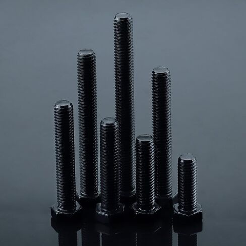1/2-13 x 4-1/2" Hex Bolts with Nuts and Washers (4 Sets), 18-8 (304) Stainless Steel, External Hex Drive, Black Oxide Coated Hexagon Head Bolts Screws, Fayeploo in Kuwait