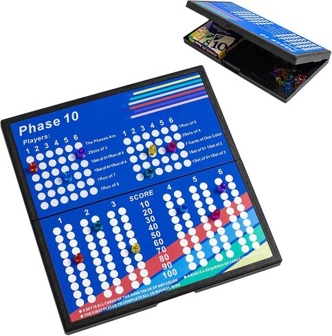 Phase 10 Score Board，Magnetic and Foldable Design for Phase 10 Card Game in Kuwait