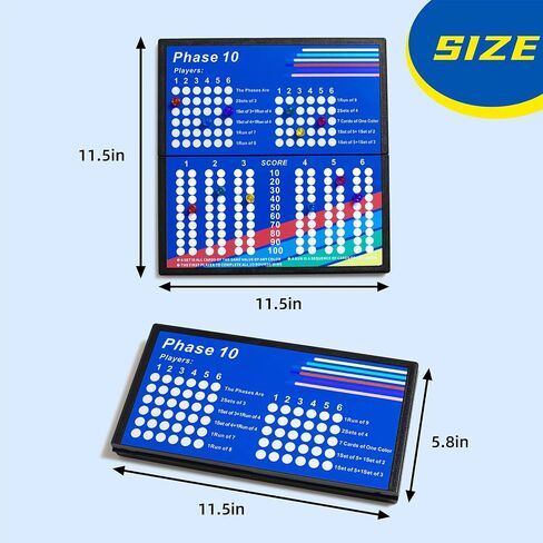 Phase 10 Score Board，Magnetic and Foldable Design for Phase 10 Card Game in Kuwait